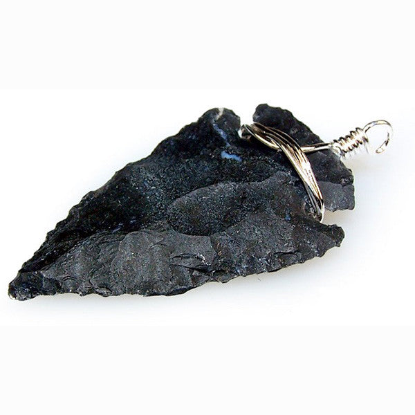 Arrowhead Pendant - Black Agate
