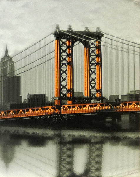 New York Bridge - 35cm x 28cm - 24mm Thick Wooden Base