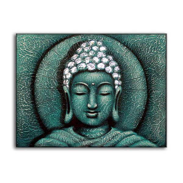 Sun Buddha Green - Painting