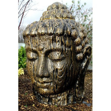 Buddha Head Motif Wood 100cm