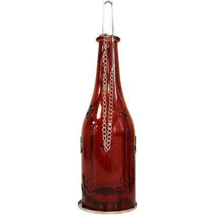 Recycled Bottle Lantern - Ruby