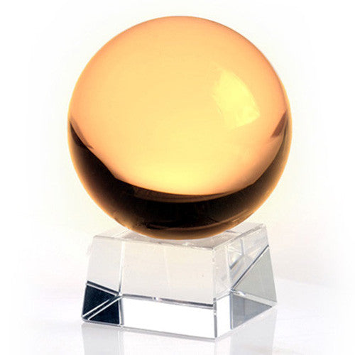 80mm Yellow Crystal Ball On Stand