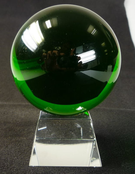 80mm Green Crystal Ball On Stand
