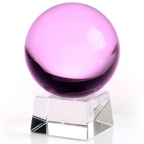 60mm Pink Crystal Ball On Stand