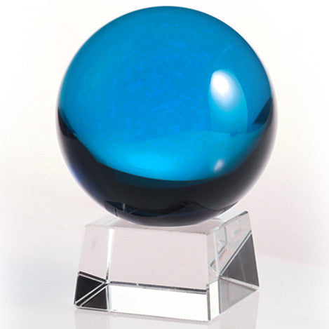 60mm Light Blue Crystal Ball On Stand