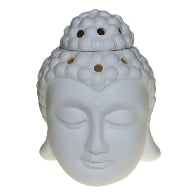 Buddha Head Oil Burner - White