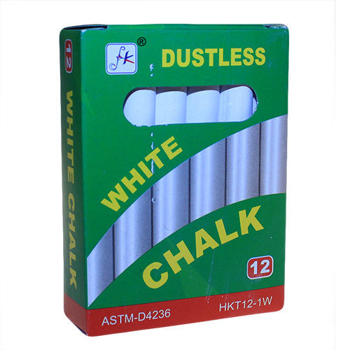 12 White Dustless Chalks