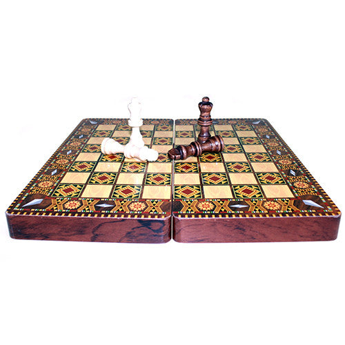 Greek Style Chess Set Laqured - 30cm