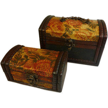 Set of 2 Colonial Boxes - Gold Rose