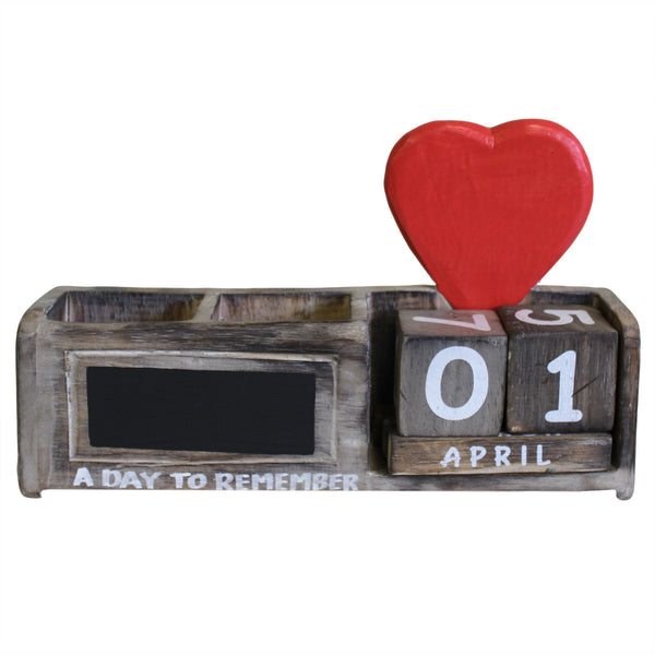 Day to Remember pen holder - Natural & Red Heart