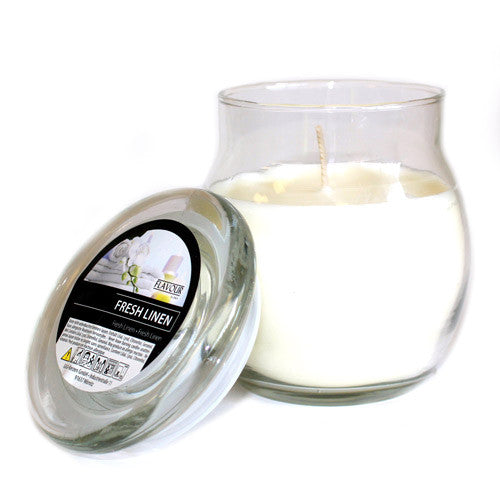 Scented Large Glass Jar Candle - Fresh Linen