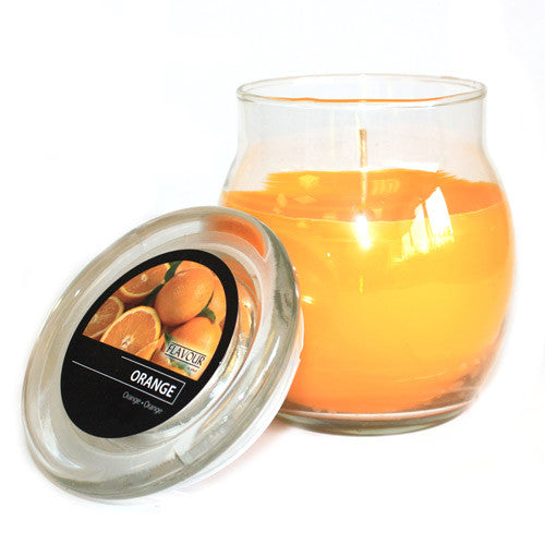 Scented Large Glass Jar Candle - Orange