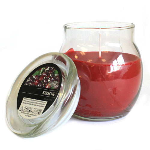 Scented Large Glass Jar Candle - Cherry