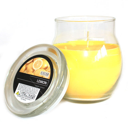 Scented Large Glass Jar Candle - Lemon