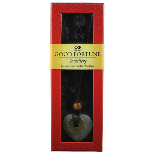 Good Fortune Necklace - Heart - Jade
