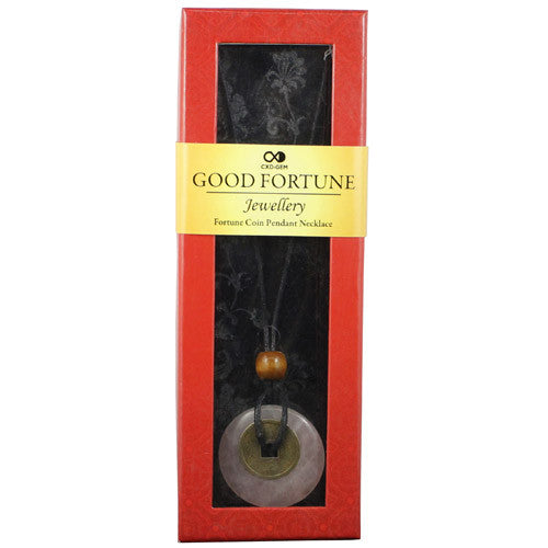 Good Fortune Necklace - Donut - Rose Qtz