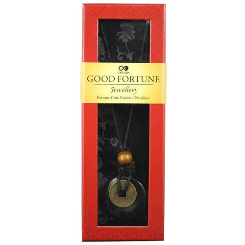 Good Fortune Necklace - Donut - Onyx