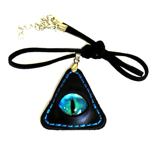 Mystical Eyeball Necklace - Black Pyramid - Blue Eye