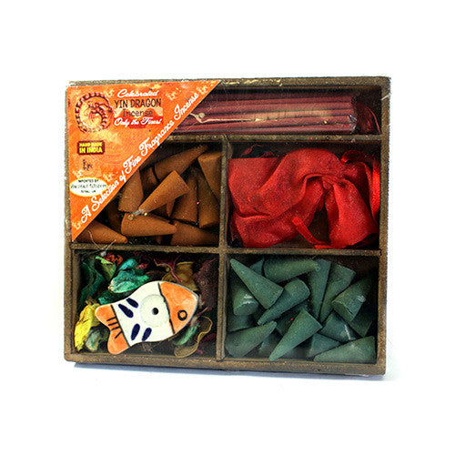 Sq Box Sticks, Cones, Holder & Sachet - Gift Incense Pack
