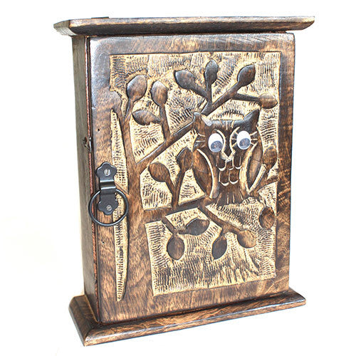 Wooden Owl Key Box