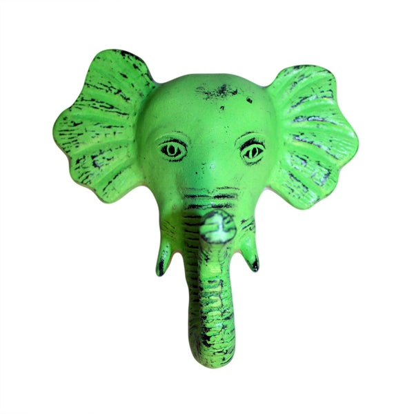 Metal Hook - Elephant - Lime