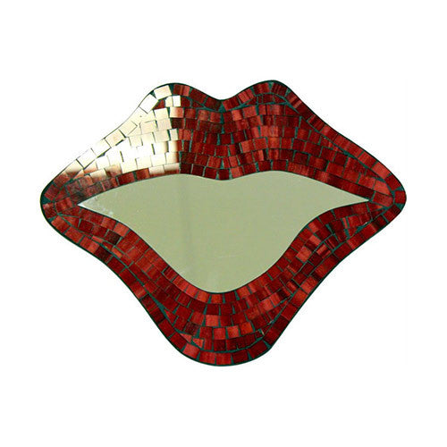 Mosaic Mouth Mirror - Small Red