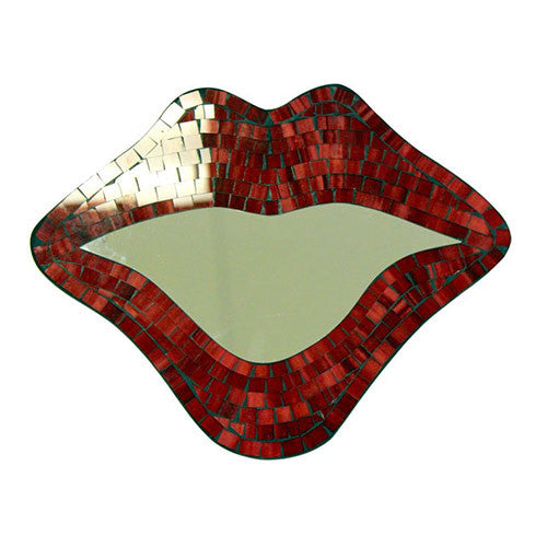 Mosaic Mouth Mirror - Medium Red