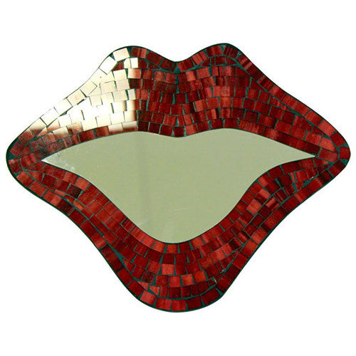 Mosaic Mouth Mirror - Large Red