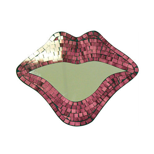 Mosaic Mouth Mirror - Small Pink
