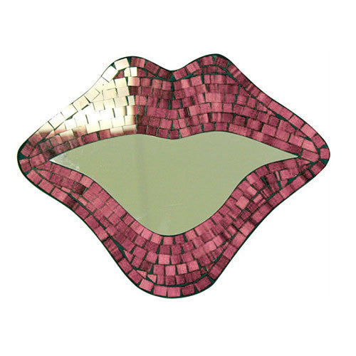 Mosaic Mouth Mirror - Medium Pink