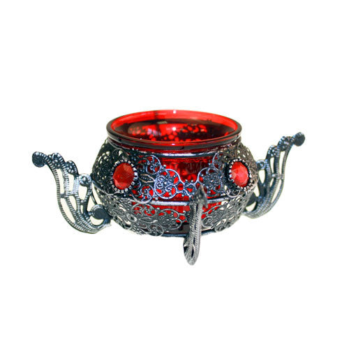 Moorish Single Pot Red Candle Holder