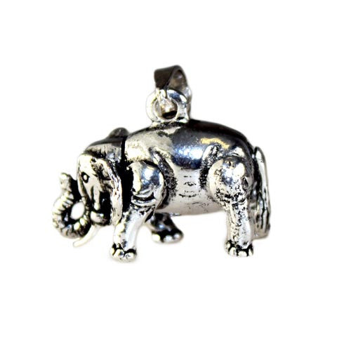 Silver Lrg Elephant Pendant