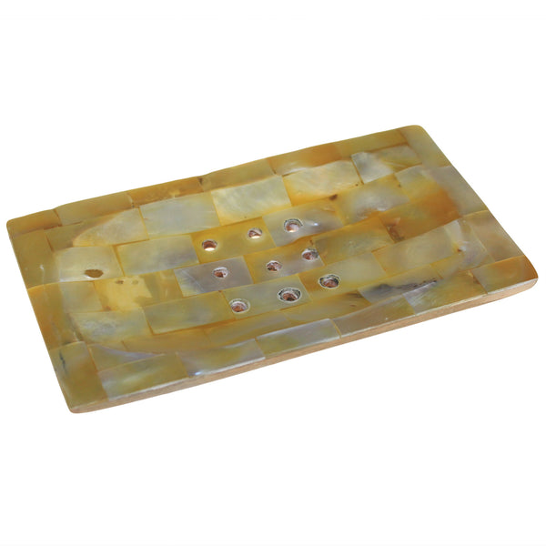 Mahogany & Shell Soap Dish - Square