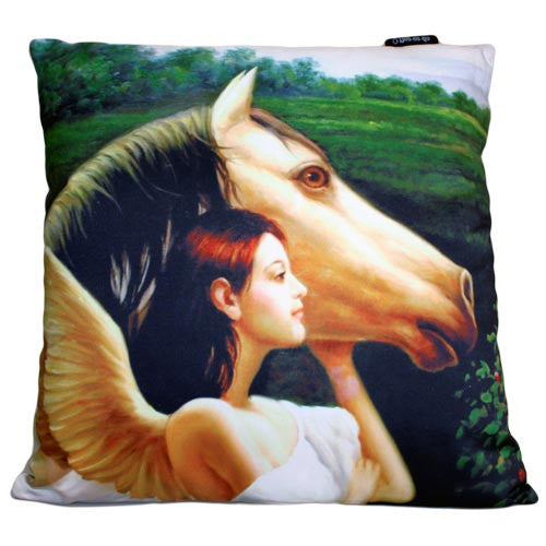 Art Cushion Cover - Angel with Horse
