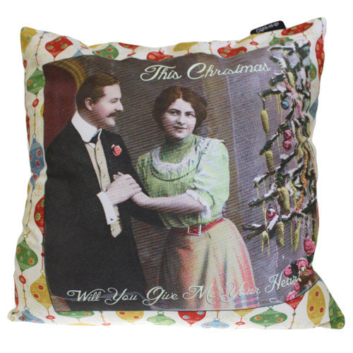 Art Cushion Cover - Give Me Your Heart - Retro Christmas