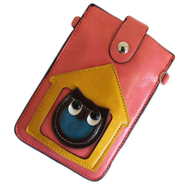 Owl Pouch - Pink & Yellow