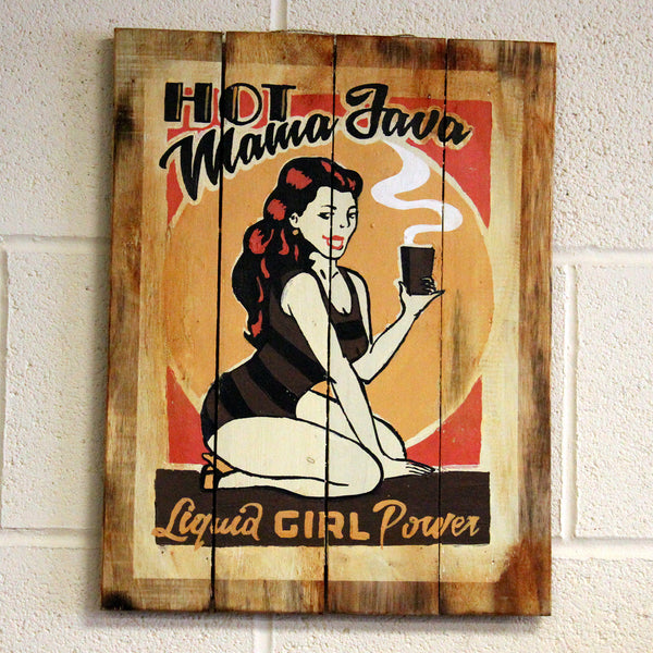 Wooden Coffee Sign - Mama Java