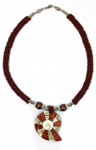 Shell Necklace - Red