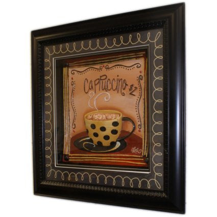 Hand Painted Relief Art - Cappuccino