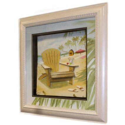 Hand Painted Relief Art - Beach Chair