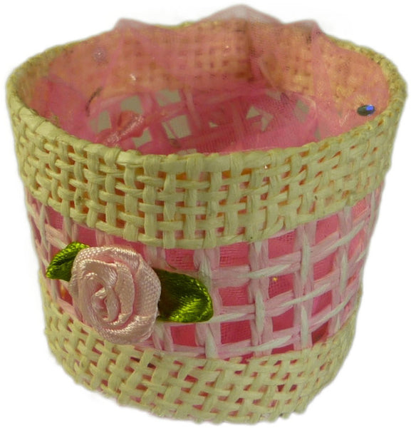 Favours - Round Basket - Pink - Per 6 Units