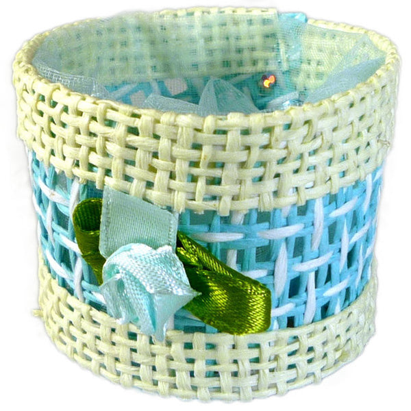 Favours - Round Basket - Blue - Per 6 Units