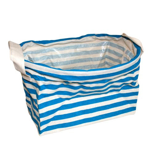 Reinforced Cotton Basket - Turquoise Stripes