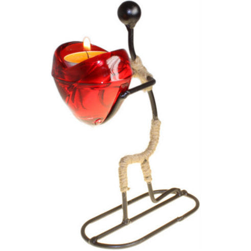 Man Gives Heart Candle Holder