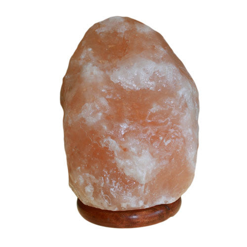 Himalayan Salt Lamp with Wooden Base - approx 3.0kg-5.0kg