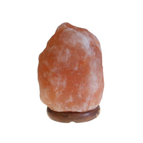 Himalayan Salt Lamp with Wooden Base - approx 1.5kg-2.0kg