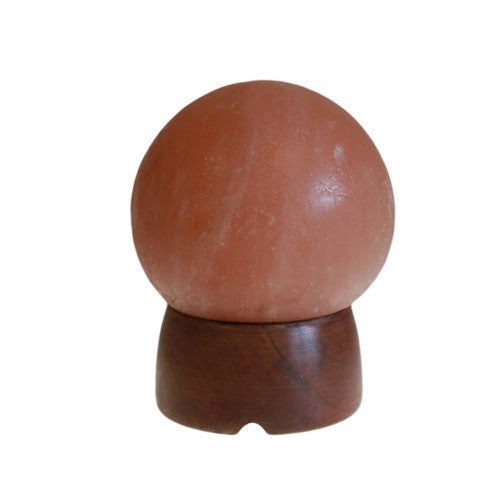 Himalayan Salt Lamp Sphere - Wooden Base