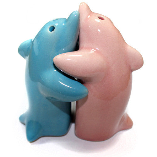 Salt & Pepper - Hugging Dolphins Pink & Blue