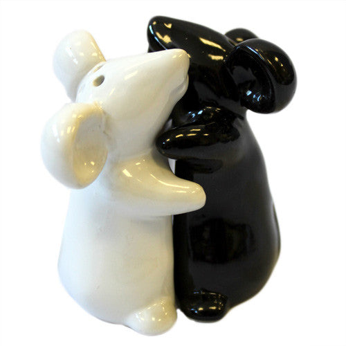 Salt & Pepper - Hugging Mice - Black & White