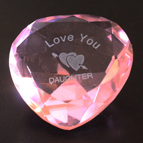 I Love You daughter & Pink Crystal Heart